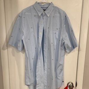 Chaps Light Blue Whale Pattern Shirt